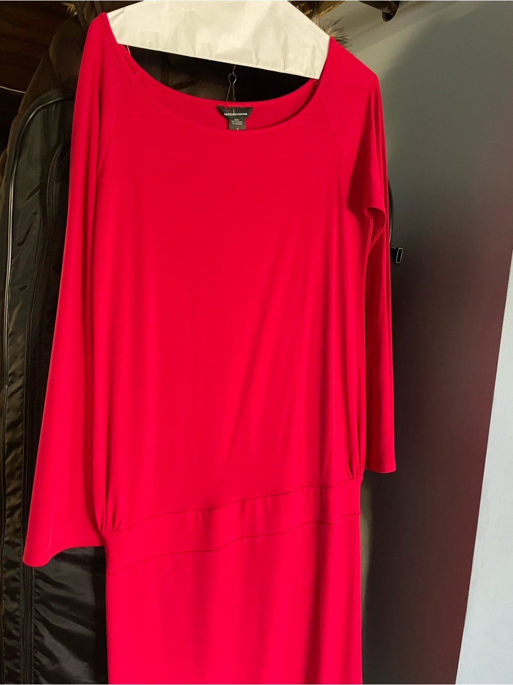 Moda International Red Long Sleeve Dress